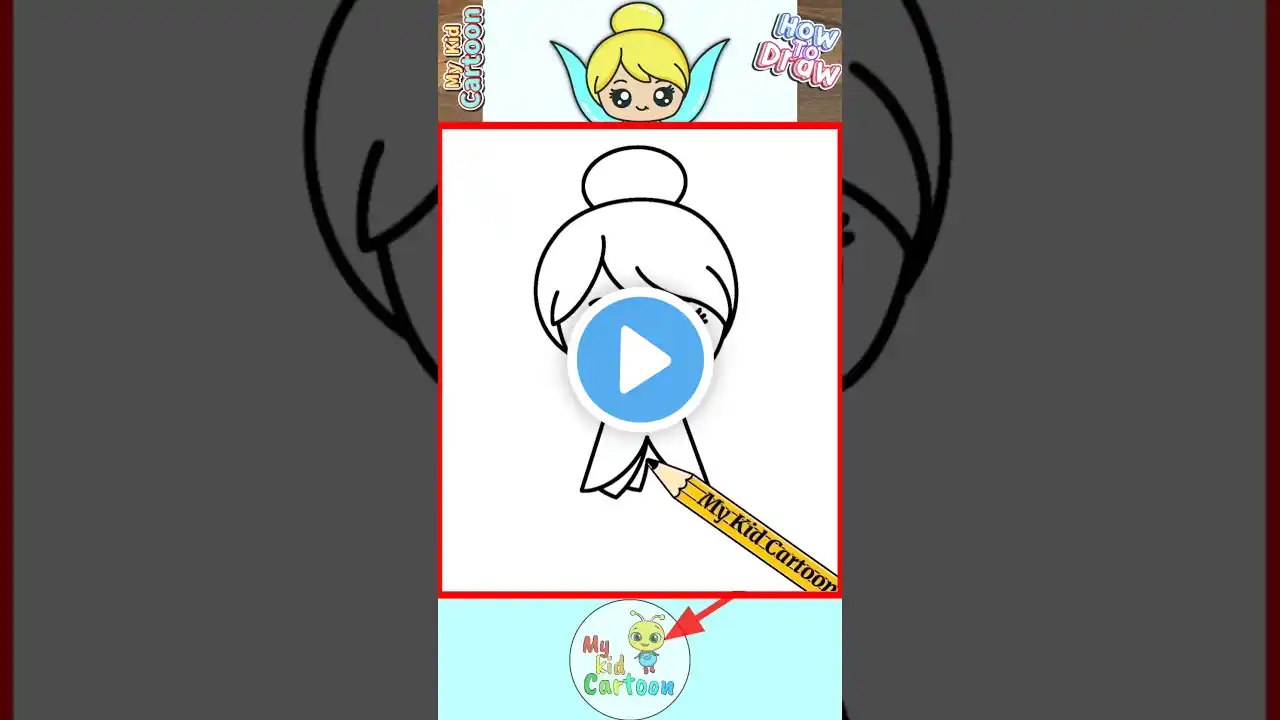 How to draw tinkerbell - disney princess Drawing for Kids and Toddler #disney