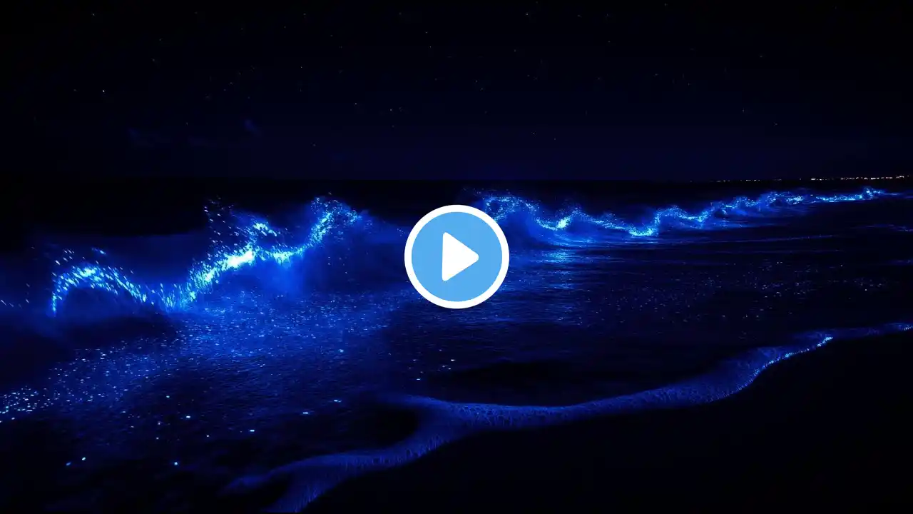 Fall Asleep with Powerful Waves at Night on Museddu Beach - Ocean Sounds for Deep Sleeping - ASMR