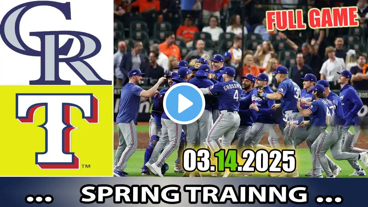 Texas Rangers vs Colorado Rockies Full Game Highlights  | MLB Training Spring 2025