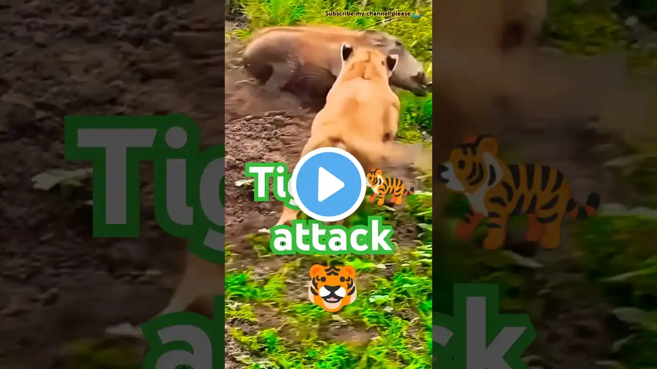 Tiger 🐅 attack 🐯 #foryou #trending #youtubeshorts #shortvideo #viralvideo #tiger #attack #reaction