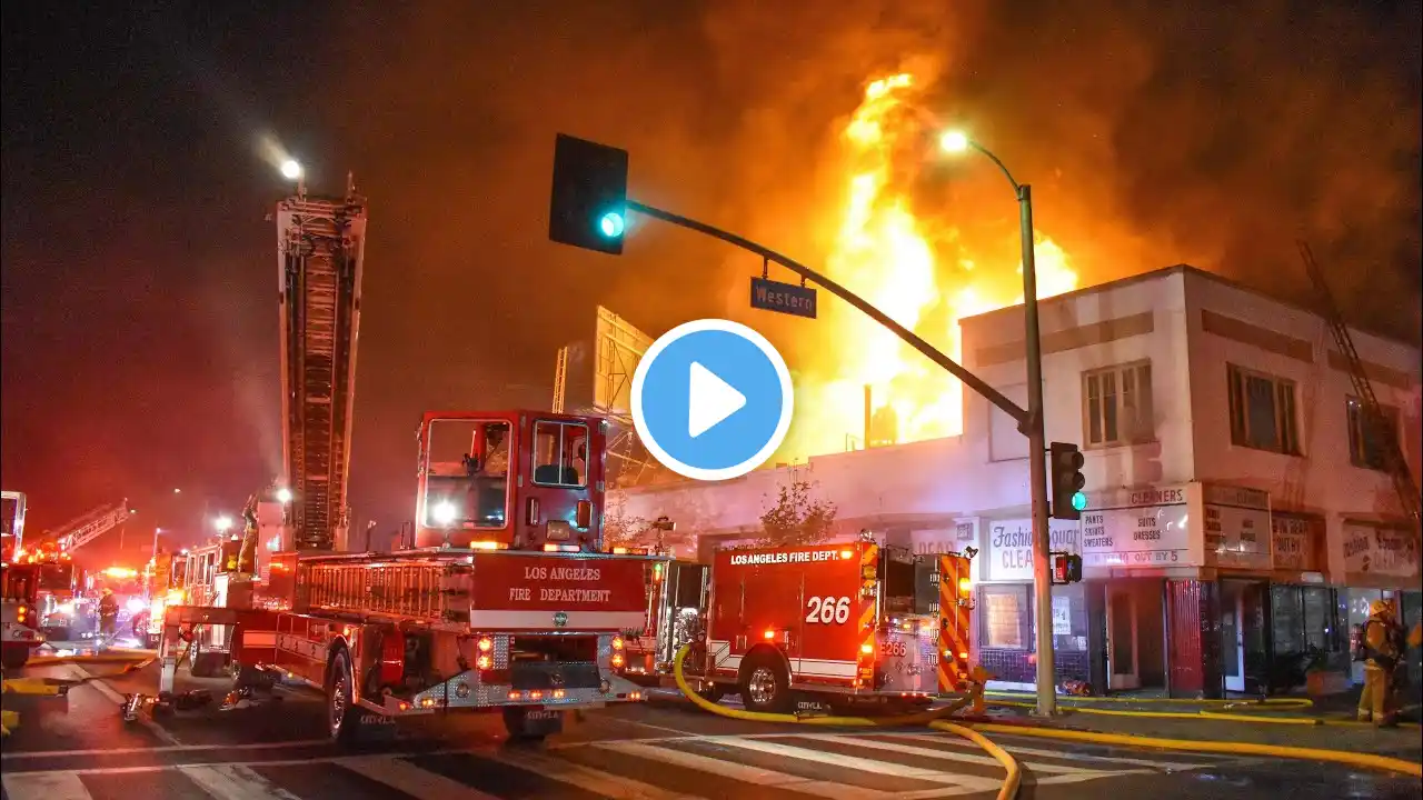 LAFD Greater Alarm Fire: Station 66 (South LA)