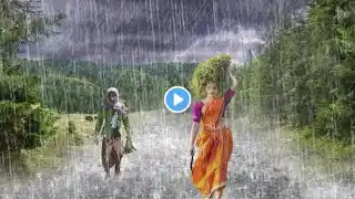 Extreme Weather in Indonesia Heavy Rain Sounds-Walking in Heavy Rain & Loud Thunder, RAIN SOUNDS