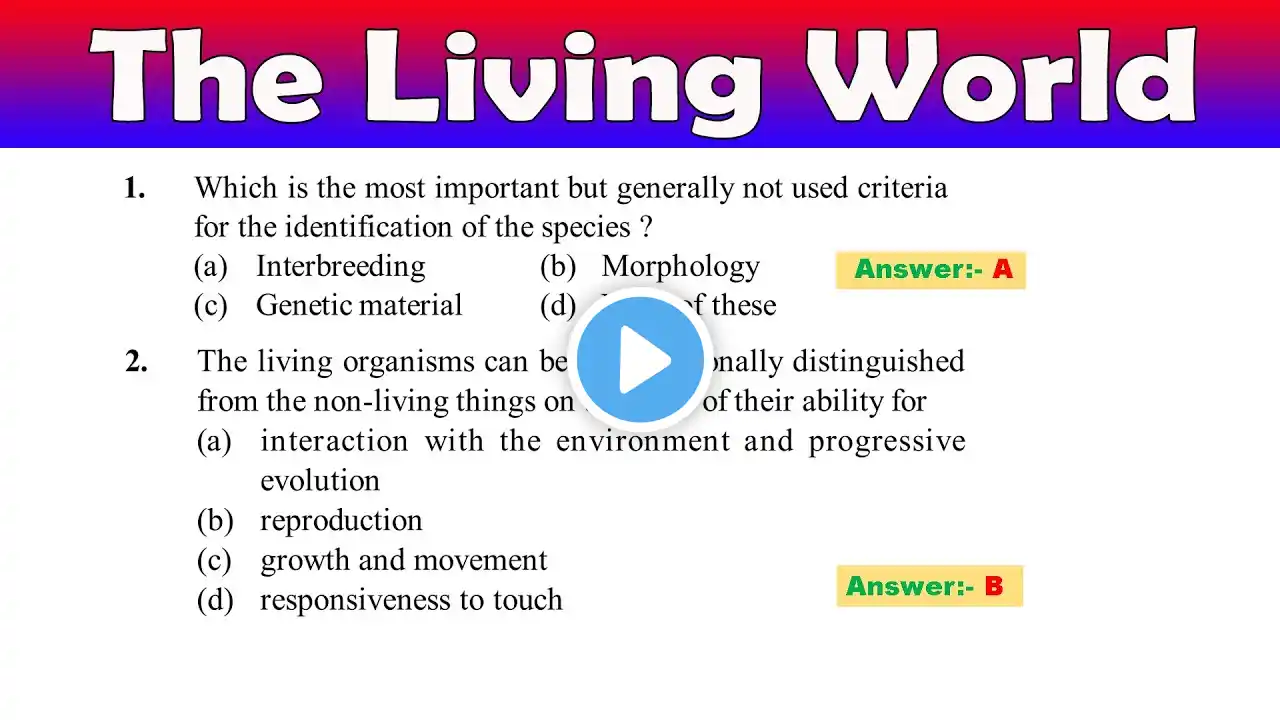 Biology Mcq Living World Unlocked: Top 100 Biology Questions