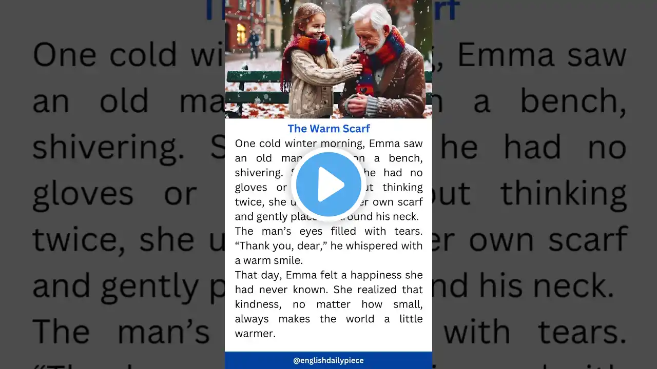 The Warm Scarf – A Heartwarming English Story 🧣❤️#EnglishStory, #Kindness, #Heartwarming