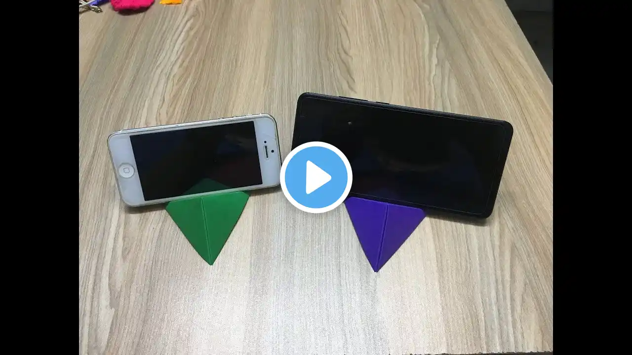 How To Make Paper Mobile Stand Without Glue || DIY Origami Phone Holder