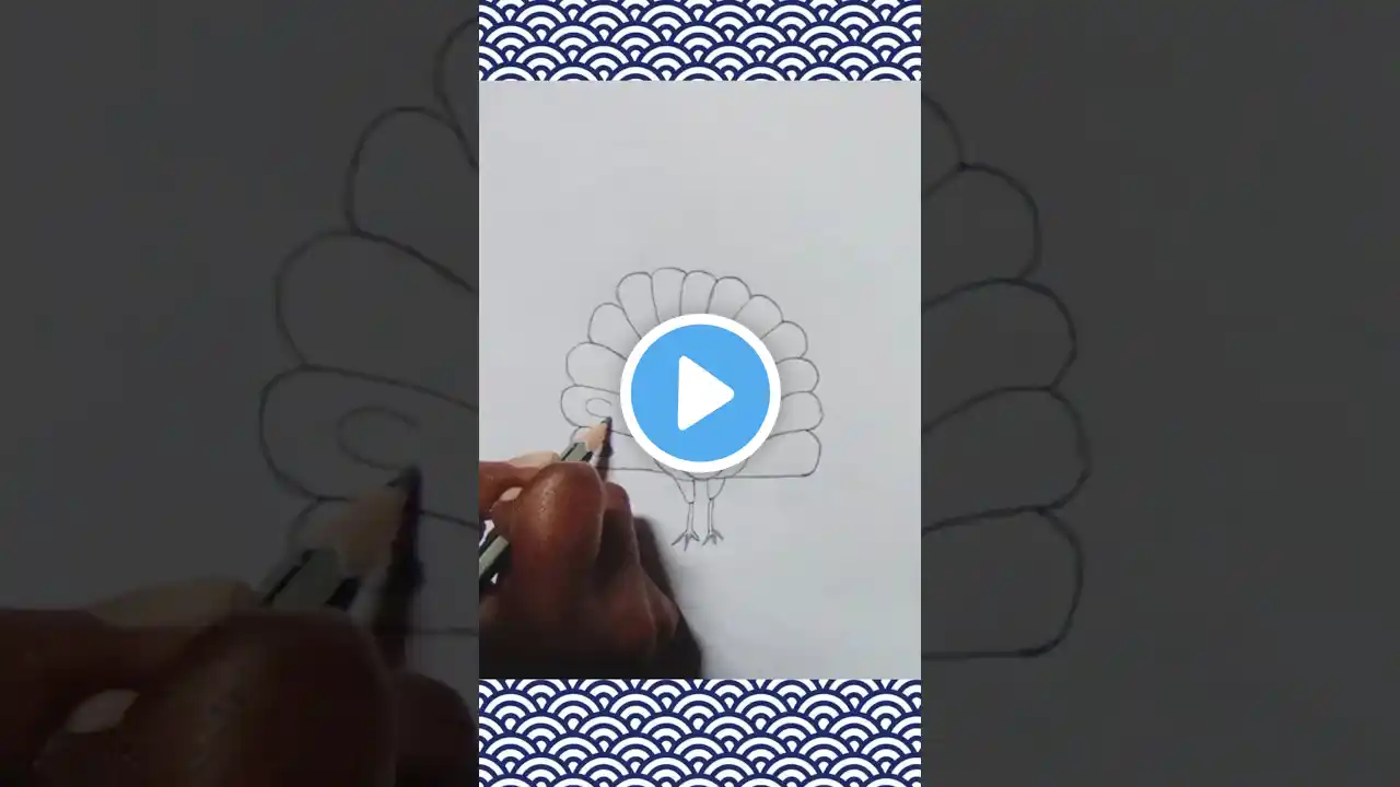 Peacock drawing easy method | How to draw peacock 🦚 drawing for beginners #ytshorts #shorts #peacock