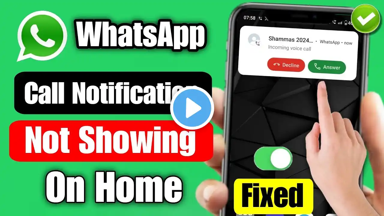 Whatsapp call notification not showing on home screen | Whatsapp call notification not showing 2024