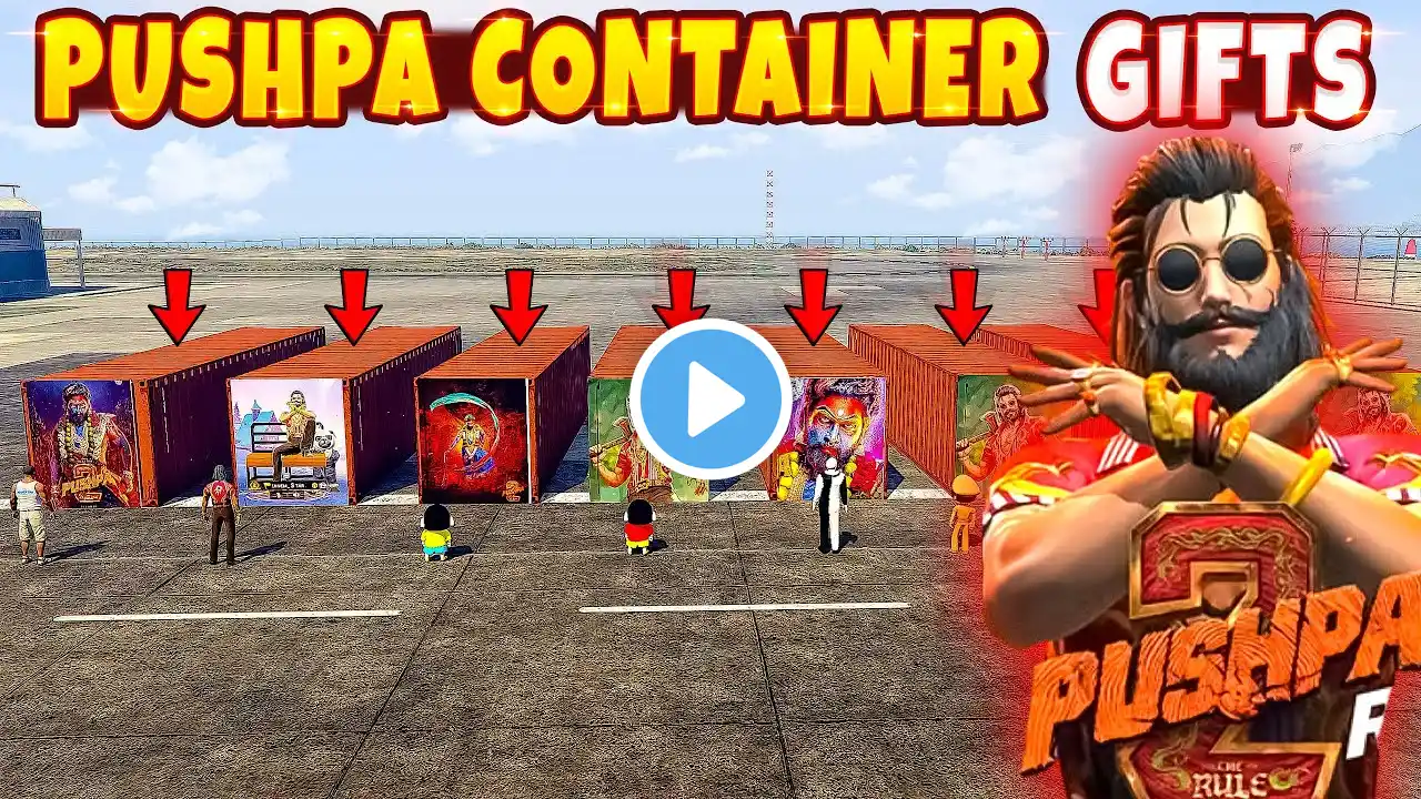 Pushpa Containers Opening Shinchan Doraemon Franklin & Serbian Lady in GTA 5 in Telugu