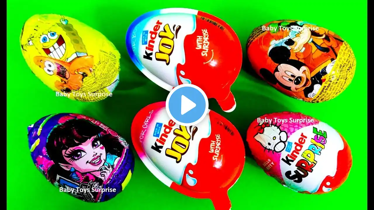 Super Surprise Toys & Kinder Joy for Children! SpongeBob Hello Kitty Boys & Girls Eggs Kids