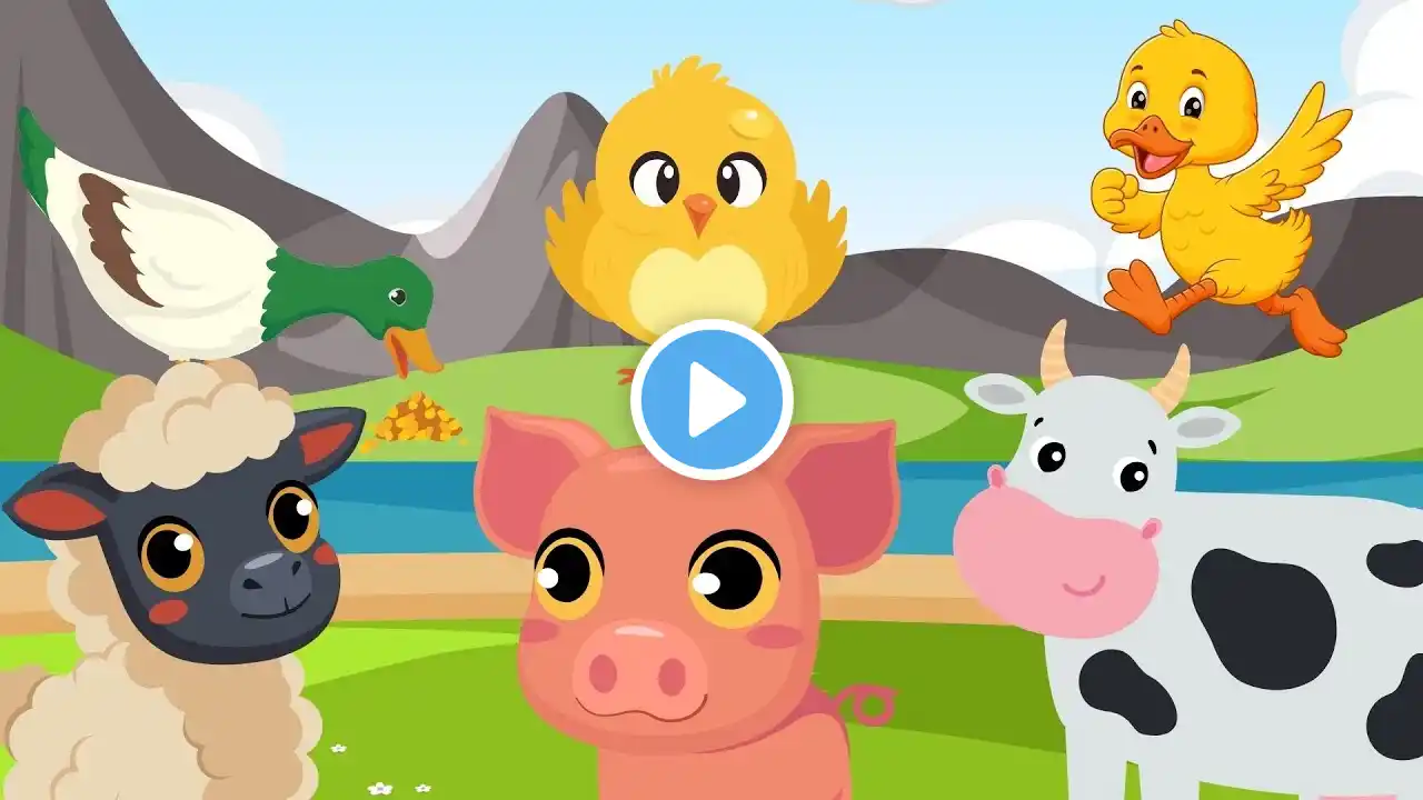 ABC Wild Animal Sounds Song | Nursery Rhymes| Pig, 🐷, Bear, 🐻, Lion, 🦁