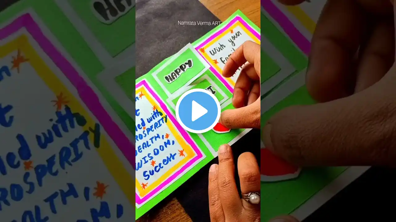 Happy Diwali pop up Card 🥰💗✨| White Paper Card #shorts #art #trending #namratart #diwali