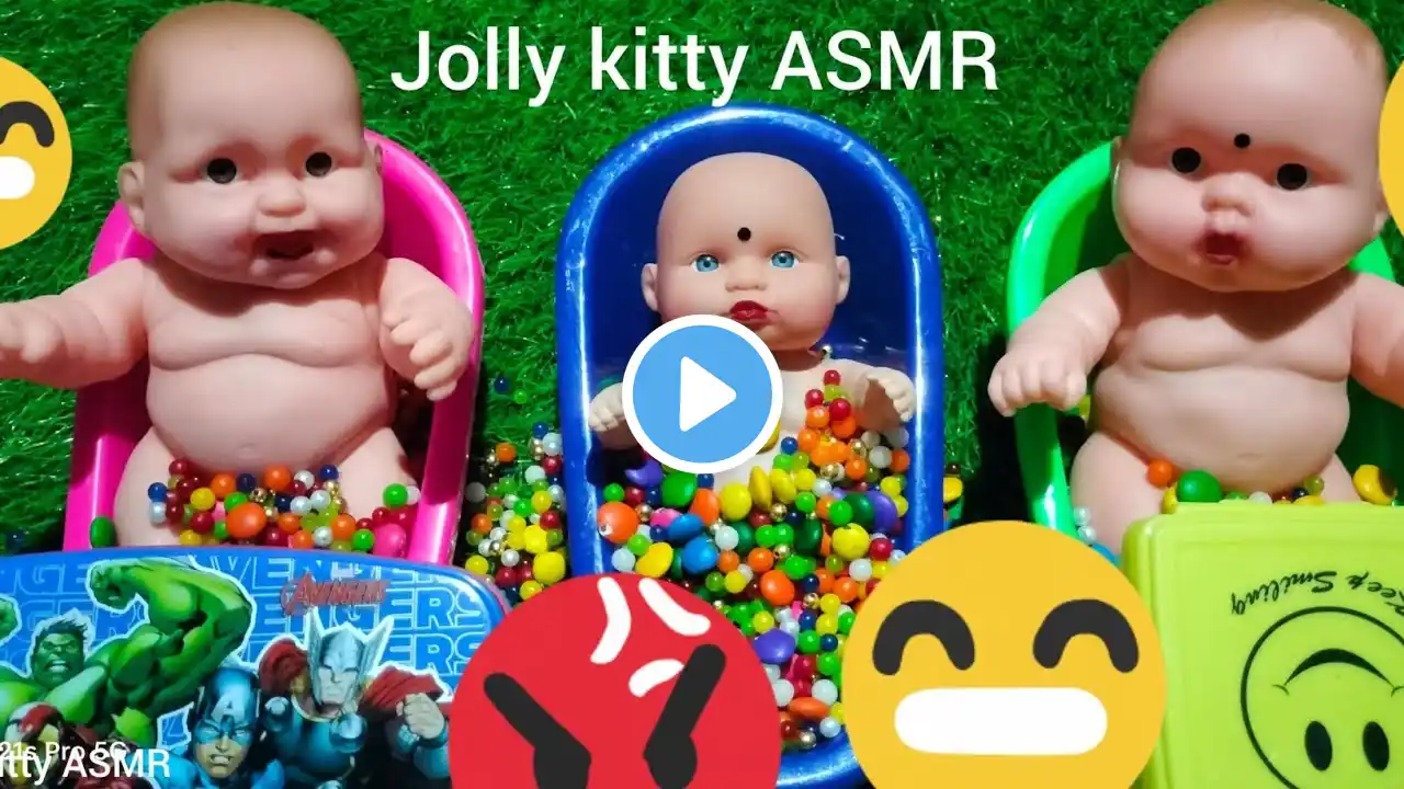 69 Minutes Satisfying Video | Mixing Funny Candy ASMR & Make Up in 3 Bathtubs with Dragon Eggs Slime