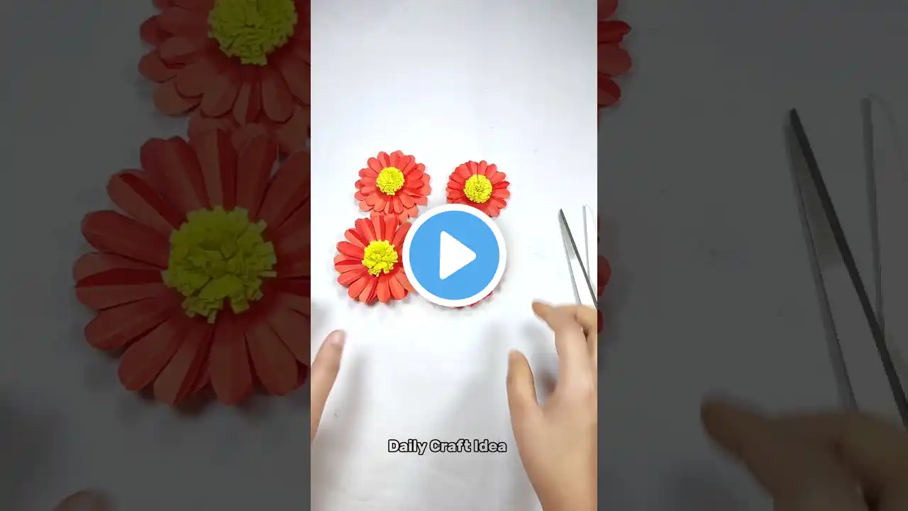 Easy paper flower craft idea 🌼 / how to make paper flower 🌹#dailycraftidea #diy #ytshorts