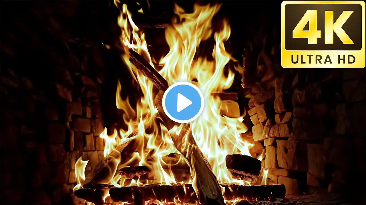 🔥 4K Ultra HD Fireplace – Cozy Crackling Fire for Relaxation & Sleep