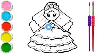 Beautiful Princess Drawing, Painting Colouring For Kids Toddlers | How to Draw Princess easy step