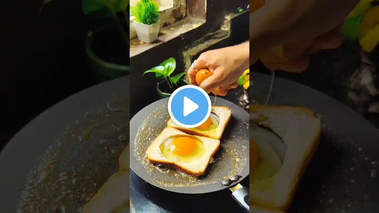 Bread Egg Toast 😱 / Breakfast toast hack  / Crispy egg / anda bread #shorts #bread #egg #food #asmr