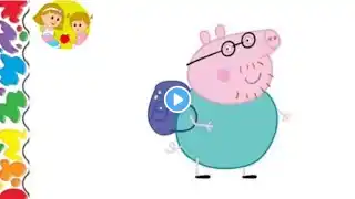 Draw dad peppa pig 🐖🌈❤️| step-by-step dady pig Drawing | colorful dady pig | easydrawingdad