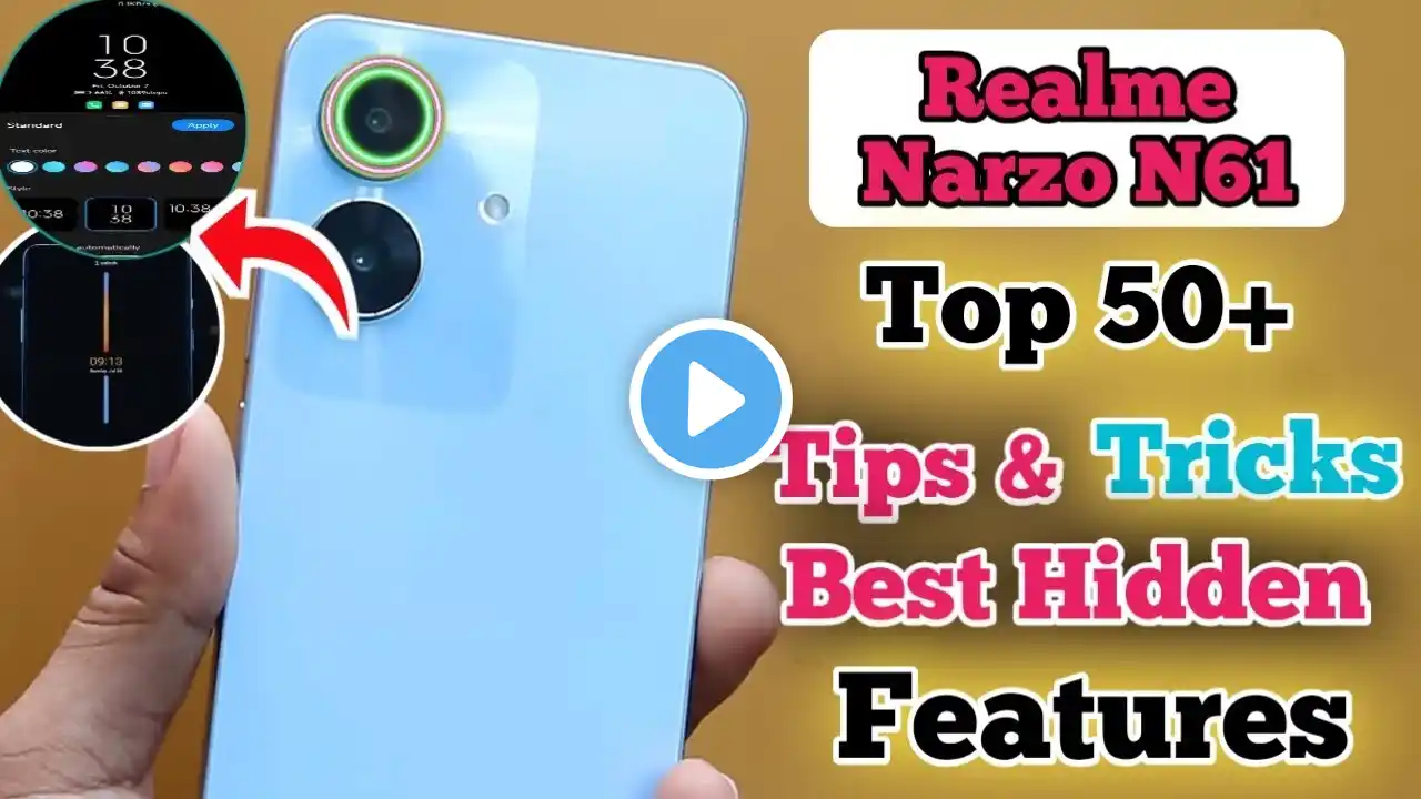 Realme Narzo N61 Tips And Tricks,Top 50+ Hidden Features in Hindi,Tips and tricks  realme narzo n61