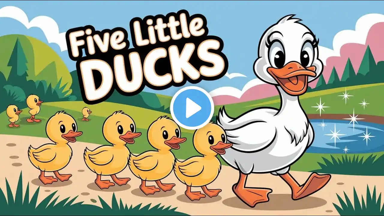 Five Little Ducks - Animated Musical Video for Kids - Fun Nursery Rhyme