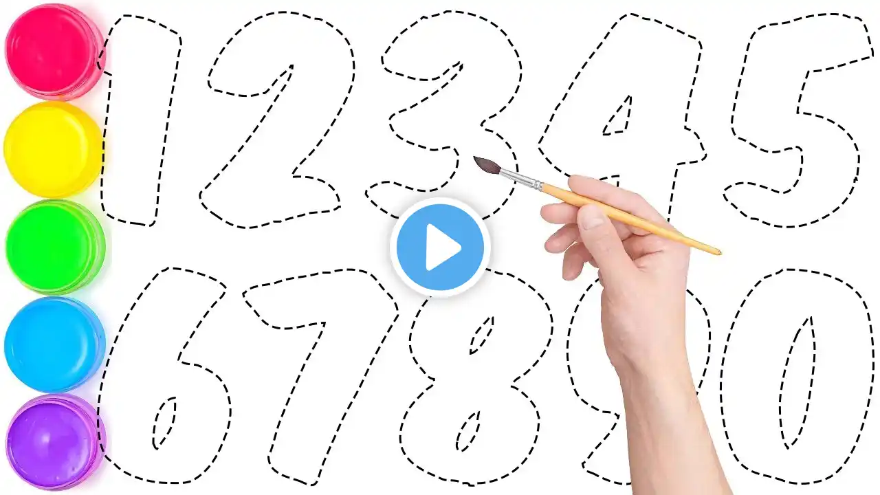 123 for Coloring Page | Learn How to Draw Numbers | Write 123 | 123s | KS ART