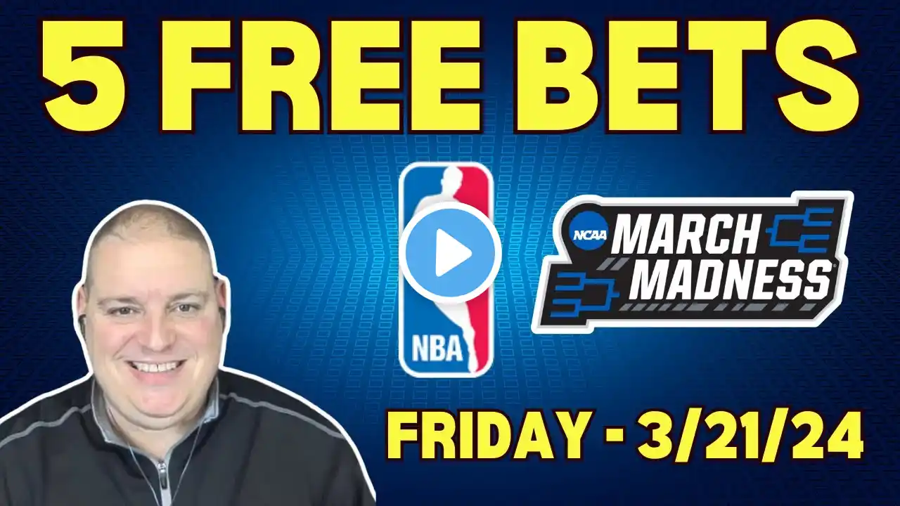 Friday 5 Free Hoops Picks & Betting Predictions - 3/21/25 l Craig's Betting Picks l #freebets