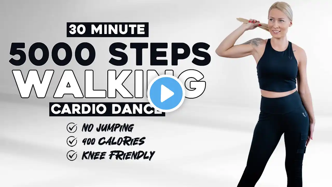 5000 STEPS IN 30 MIN - Walking Cardio Dance Workout to Burn Fat Knee Friendly No Jumping