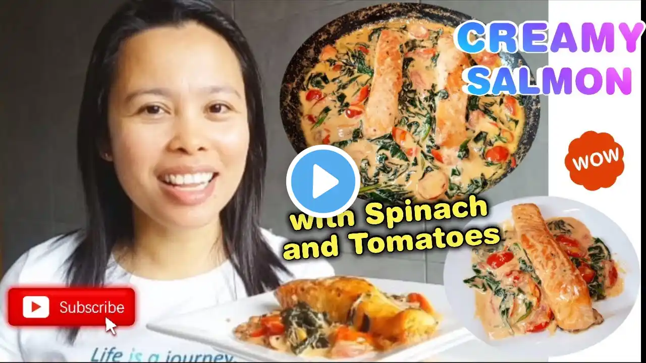 Everyone Love This Delicious Creamy Salmon With Spinach And Tomatoes || Easy Comfort Food At Home ❤️