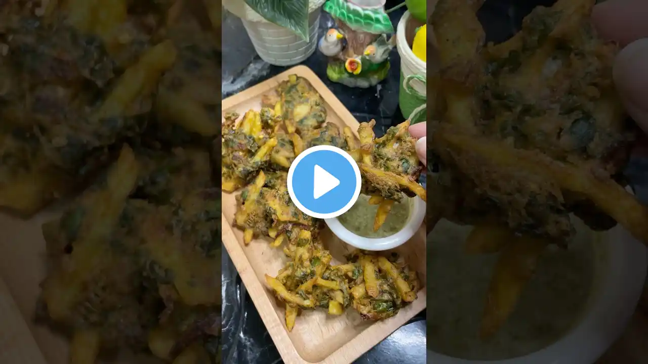 Aloo Palak Pakora Recipe #youtubeshorts #shorts#palakpakode #aloopakoray #aloopalak