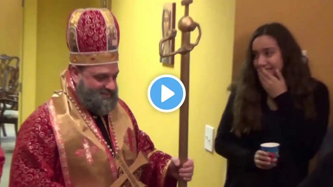 St. Nicholas Visits St. Elizabeth Orthodox Church in Woodstock, GA Christmas 2016