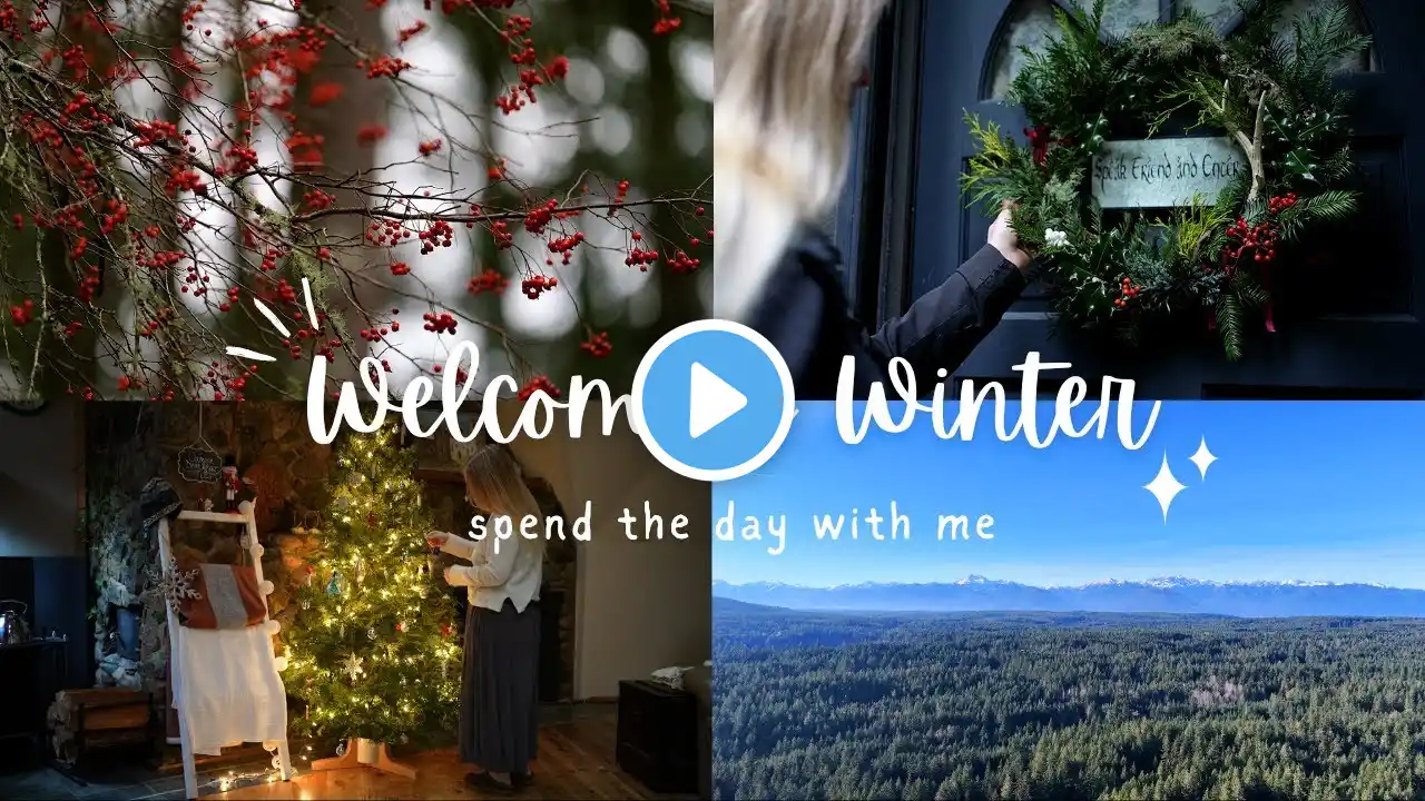 Decorating for Winter & the holidays | slow living in Washington | silent vlog