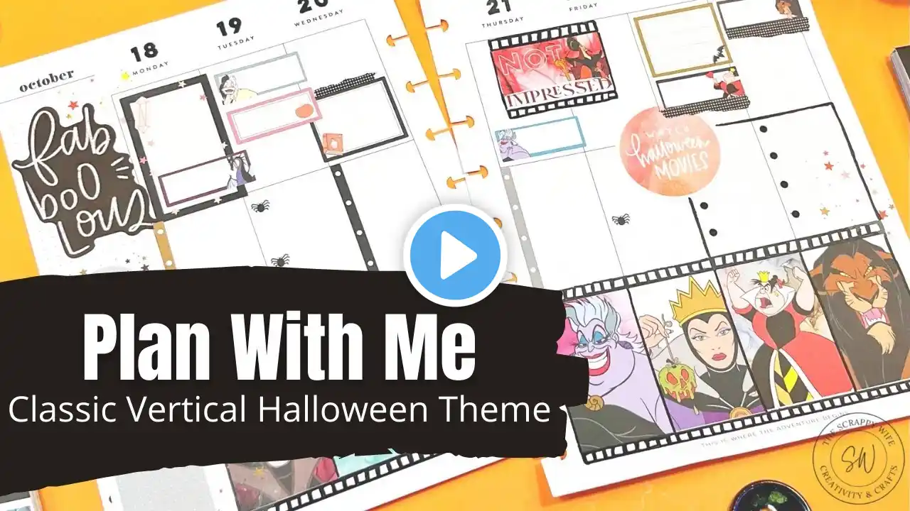 Plan With Me Classic Vertical Planner || Halloween & Disney Villains