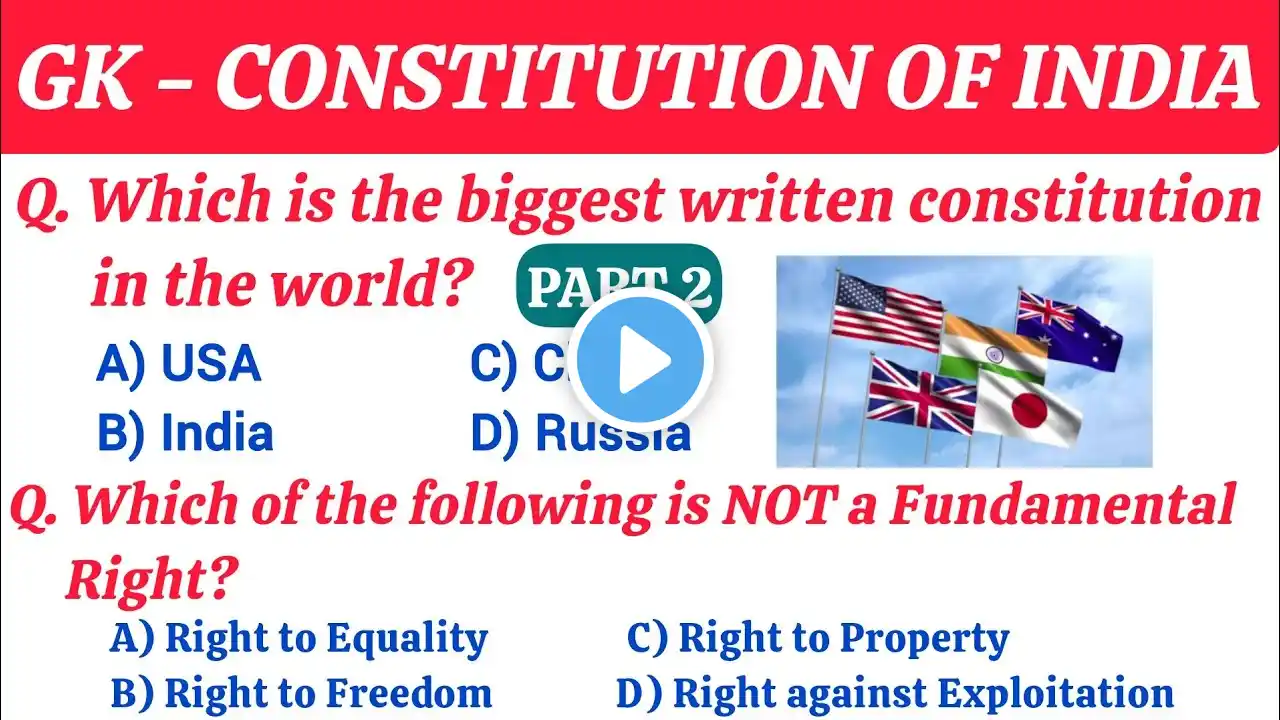 Constitution of India Gk । General knowledge। Gk Questions। Exam preparation। Govt jobs