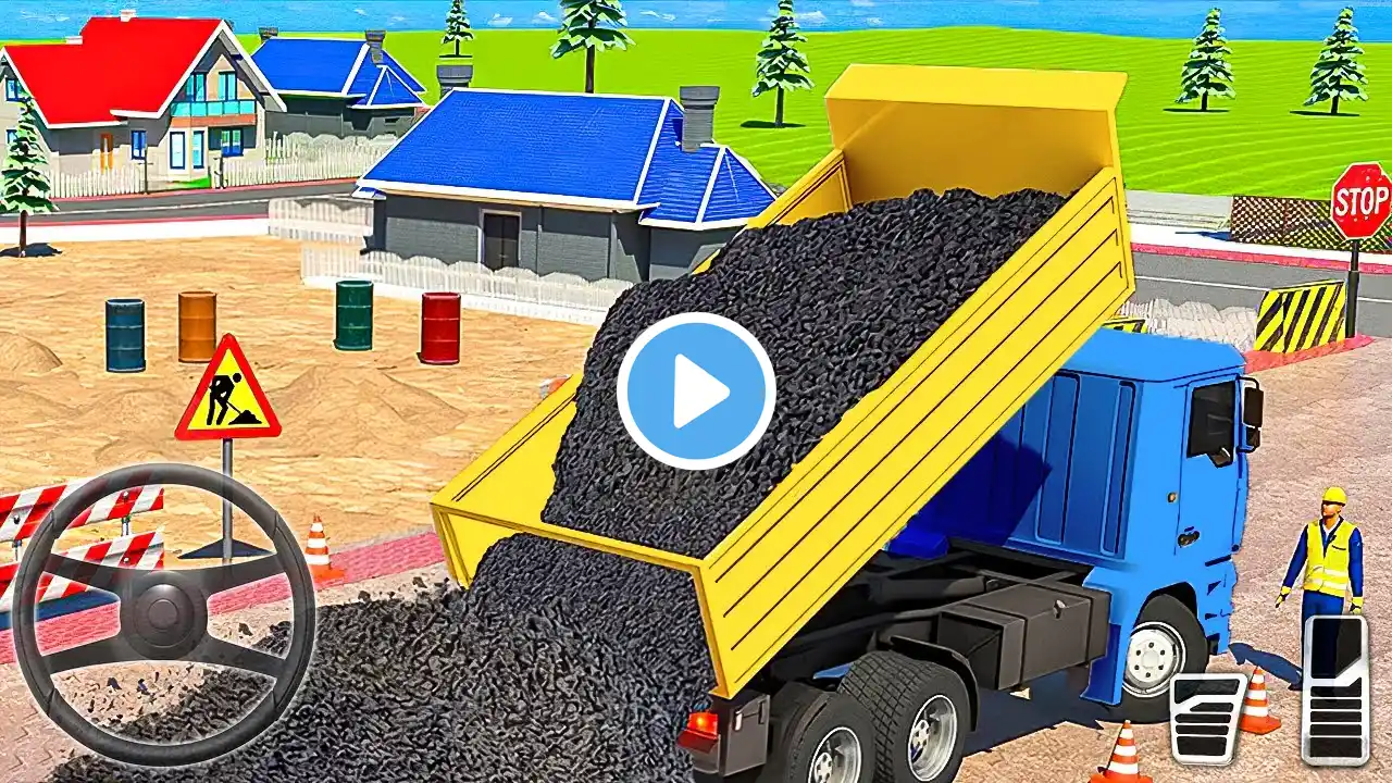 Real US Construction Simulator 3D - Road Builder Excavator Trucks in City - Android GamePlay