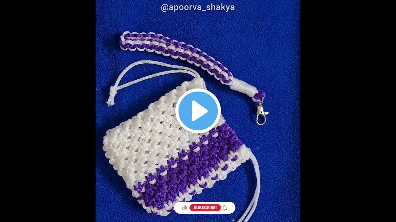 macrame mini purse shorts|macrame pouch | how to make macrame purse #apoorva_shakya #youtubeshorts