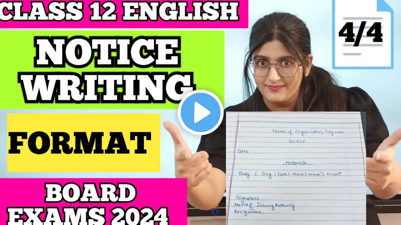 Notice Writing Class 12 Board Exam 2024