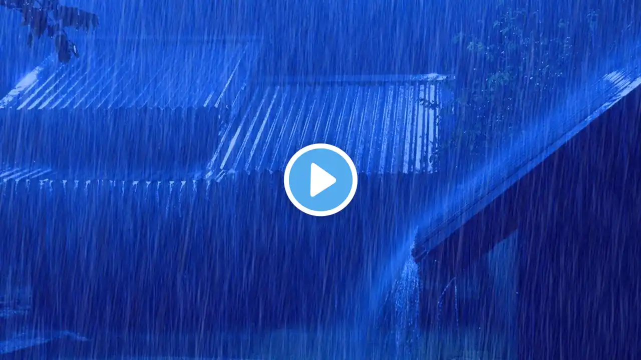 Instantly Relax with Heavy Rainfall & Distant Thunder Sounds on a Cozy Tin Roof