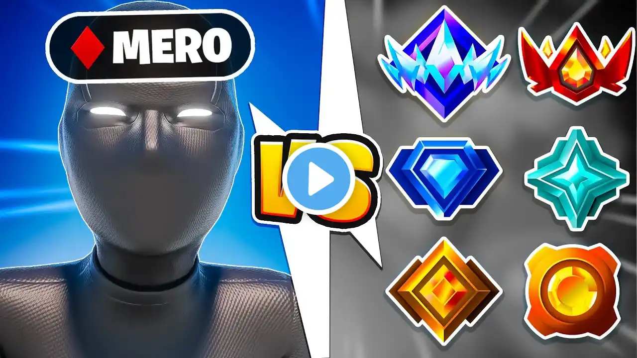 Mero VS EVERY RANK in Fortnite!