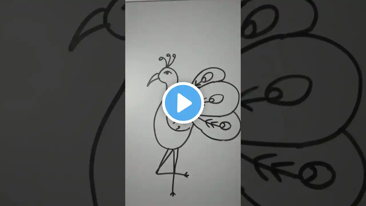 K=peacock 🦚/how to draw a beautiful peacock with letter K#shorts