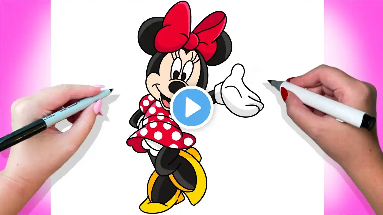 How To Draw Minnie Mouse | Tutorial Easy