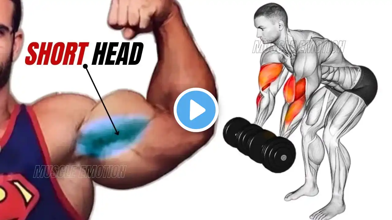 TOP 4 SHORT HEAD BICEPS  WORKOUT WITH DUMBBELLS BARBELL AND CABLE ONLY AT GYM