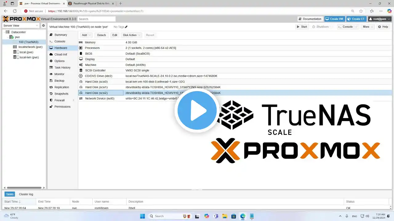 How to install and configure TrueNAS Scale on Proxmox