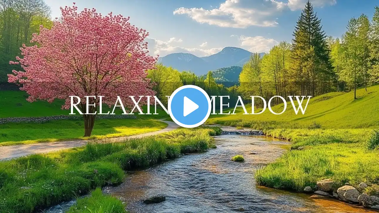 Peaceful River Piano Music - Spring Nature Scenery, Relaxing Sleep Music for Deep Sleeping