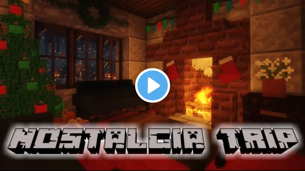 Relaxing Minecraft Music With Fireplace And Snow Storm