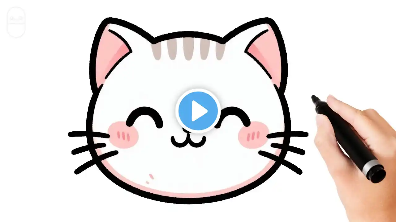 How to Draw a Simple Cat Face 😸 Easy & Fun Step-by-Step Tutorial