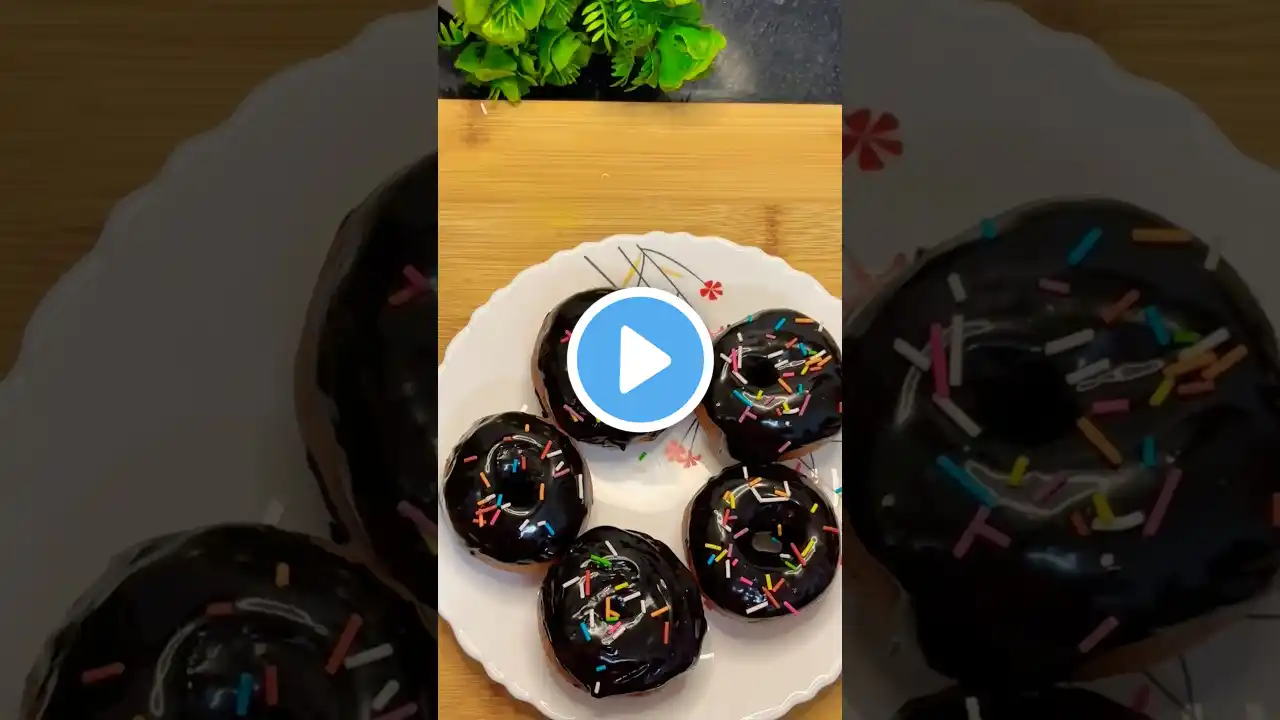 Donuts 🍩 😍/super fluffy eggless chocolate donut without cutter #shorts#youtube shorts