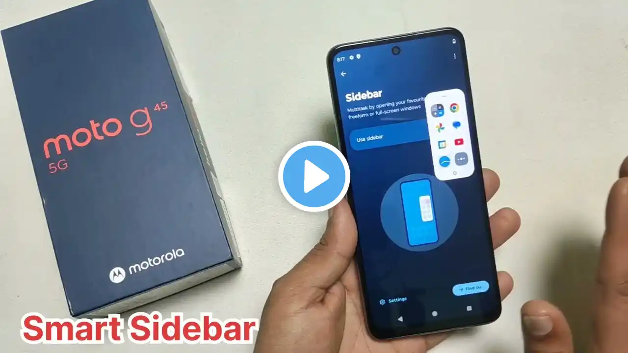 Motorola G45 5g me smart sidebar kaise enable kare/how to enable smart sidebar in Motorola G45 5g