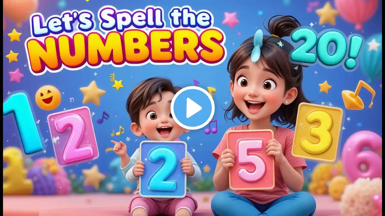 Let’s Spell the Numbers 1-20 | Fun Learning for Kids 👩‍👧| Easy Learning #learning #numbers #KidsSong