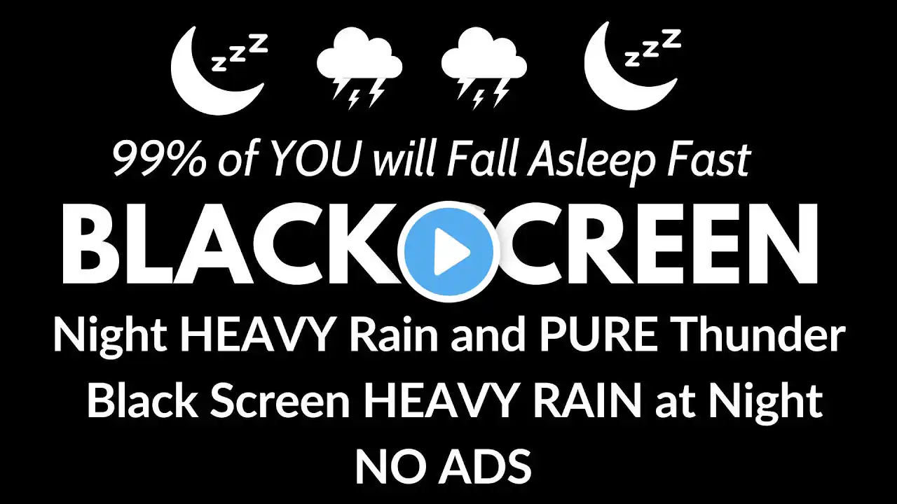 99% of YOU will Fall Asleep Fast with Forest Beautiful Heavy Rain & Thunder 💤 Black Screen No Ads