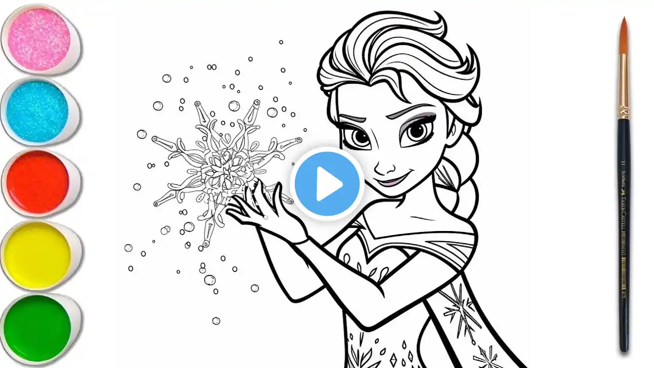 Beautiful Elsa Frozen Drawing, Painting And Coloring For Kids And Toddlers- Let's Draw Together elsa