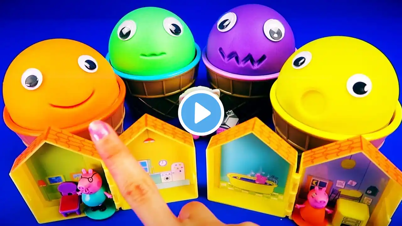 4 Colors Play Doh Ice Cream Cups Disney Doorables Peppa Pig LOL Surprise PJ Masks Surprise Eggs